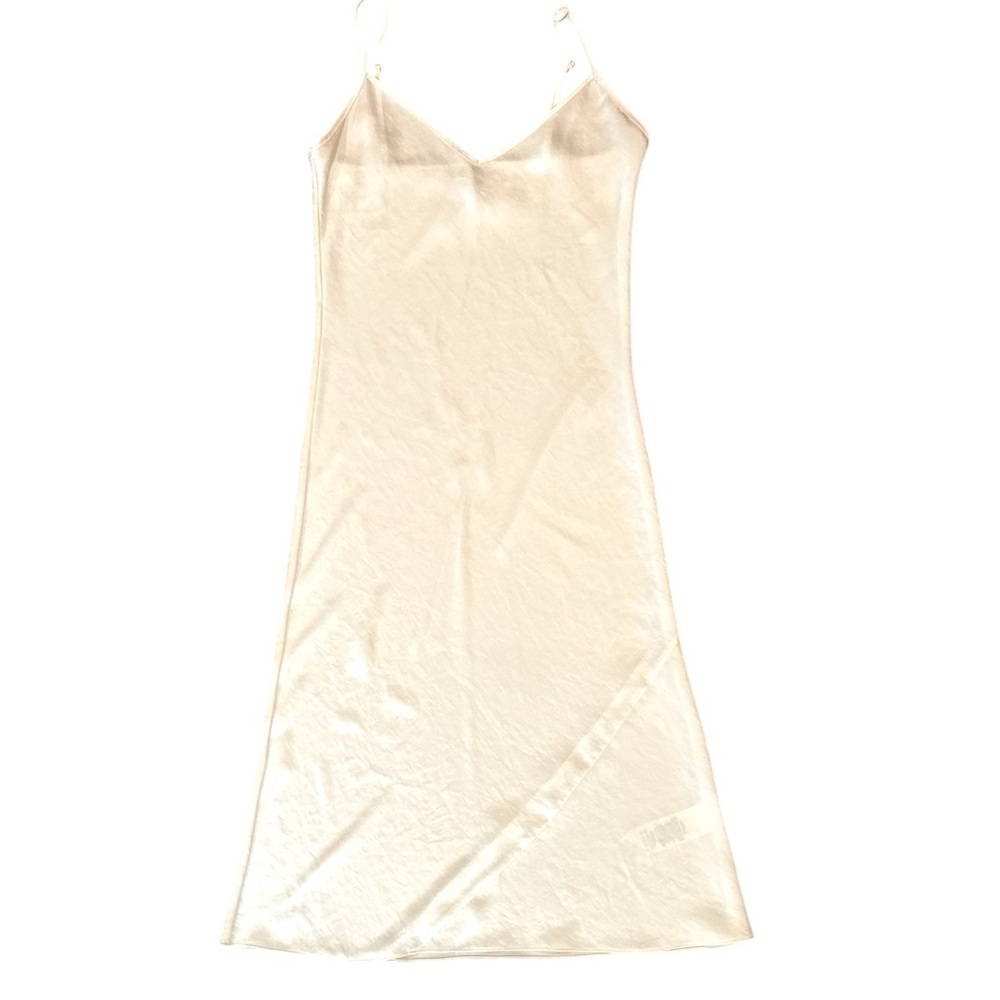 Aritzia Wilfred Ivory Satin Slip Dress